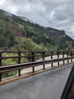 Auf dem Weg nach Italien hat es unwetterartig geregnet.